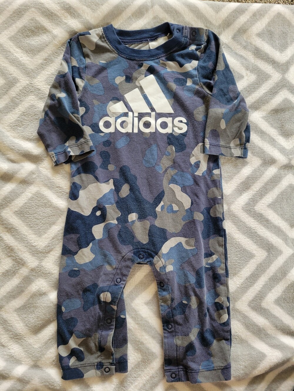 Size 9 months Adidas Camo Long Sleeve Baby Boy Romper